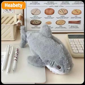 【2-3 days delivery】 Cute Plush Shark Pencil Case Student Stationery School Supplies Kawaii Doll Back To School Storage Bag Pen Bag Stationery
