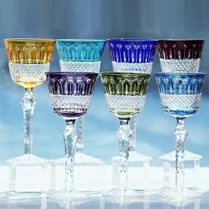 FFBH Color Crystal Whiskey Glasses Vintage Pattern Wine Glasses Light-weight Red Wine Glass Home Kitchen Bar Party Drinkware T2Y7B