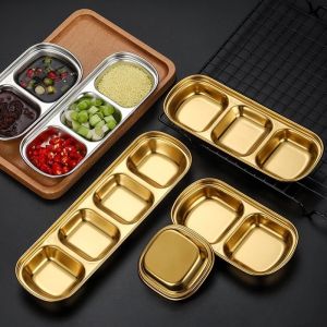 304 Stainless Steel Pepper Roast Meat Sauce Dishes Wasabi Bowl Separate Sushi Vinegar Soy Plates Tab