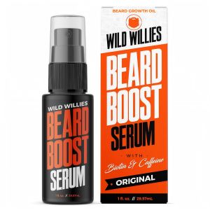 Wild Willies Beard Growth Serum for Men - Natural Beard Serum with tin Caffeine & Essential Beard Oil for Fuller Thicker Facial Hair Enhancer - Daily Grooming es & Hydrates Facial Hair