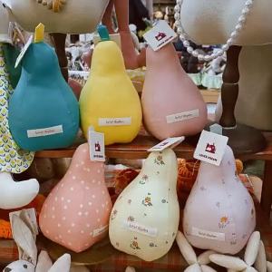Korean Style INS Colorful letter retro fabric stuffed fruit pear doll ornament forest-themed girly dopamine color