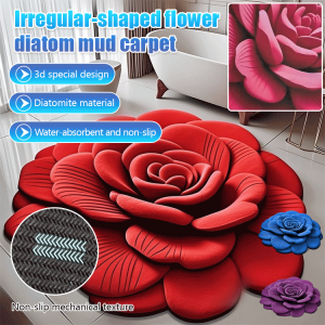 3D Special-Shaped Flower Diatom Mud Carpet/Flower Visual Anti-Slip And Dirt-Resistant Carpet 【3D效果】异形花朵硅藻泥地毯