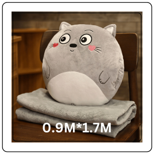 【JJ HOME】Cartoon 2-in-1 Pillow Blanket / Office Nap Pillow and Throw Blanket / Car and Sofa Cushion
