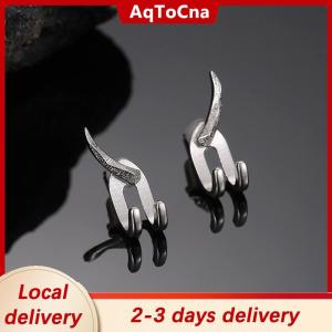 [COD] AqToCna Ship within 24 hours New Punk Earring For Men Detachable Dual Purpose Stud Earrings Prong Ear Charms Fashion Jewelry