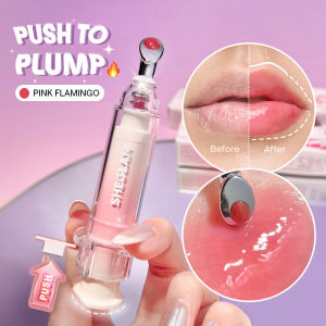SHEGLAM Booster Shine Plumping Lip Gloss Push-to-Plump Cooling Tip Hydrating Shiny Lip Plumper Makeup