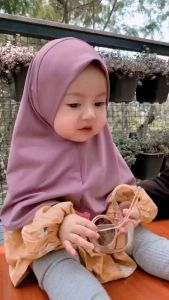 Jilbab Untuk Lebaran Anak Jilbab Baby Usia 0-3 tahun Jilbab Anak Basic Jersey