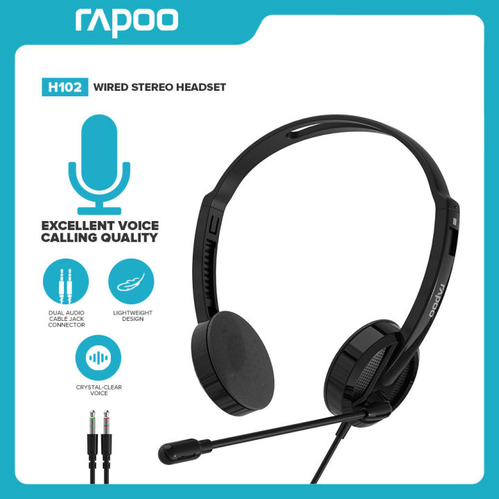 Rapoo H102 Wired Stereo Headset Computer Gaming Headphone With Mic Voice  Earphone With Audio Cable Jack for PC Lazada PH