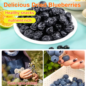 Unsweetened Dried Blueberries -Organic Low Carb Snack Rich in Fiber & Vitamin C Perfect for Baking