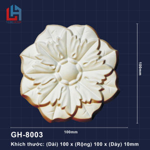 Phù điêu PU LUMI HOME họa tiết hoa góc cạnh trang trí khung tranh trần tường chất liệu PU siêu bền mã GH-8003
