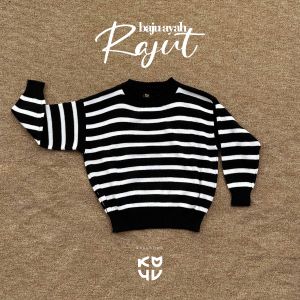 KOYU HIJAB stripe baju rajut couple ayah dan anak