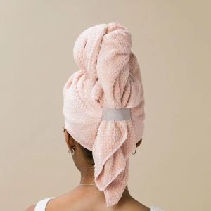 Long hair dry hair cap with oversized womens dry hair towel bath towel wrapped with elastic band for anti frizzy and quick drying of wet hair