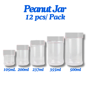 Peanut  Plastic Jar -12 pcs/Pack (105mL / 200mL / 237mL / 355mL / 500mL)