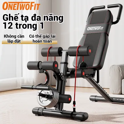 OneTwoFit Ghế tập tạ tập gym Ghế tập thể dục có thể điều chỉnh 9 cấp độ Có Đá Chân Chịu Tải 200KG