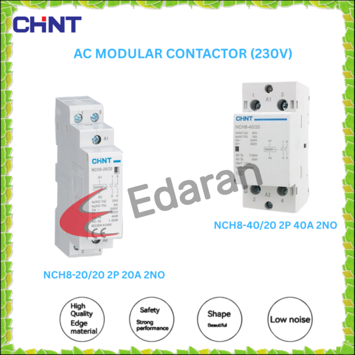 CHINT NCH8 2P 20A/40A 2NO AC MODULAR CONTACTOR (230V)