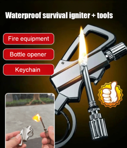 Multifunctional Car Keychain Mens Match Bottle Opener Beer Outdoor Car Keychain High-grade Key Ring 多功能钥匙扣开瓶器