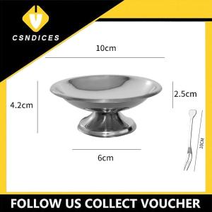 [Csndices] 304 Stainless Steel Dessert Cup Pudding Milk Jelly Ice Cream Cup Bowl Salad Bowl Dessert Fruit Plate Snack Dish