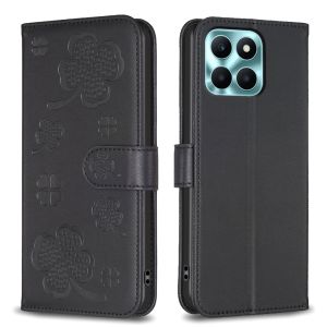 Ốp lật bảo vệ khe cắm thẻ ví da từ tính cho Huawei Honor X8C X6C x5b x7b x6b x8b x6a X7A vỏ điện thoại cỏ may mắn