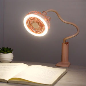 【COD】Portable USB Fan flexible with LED light 2 Speed Adjustable Cooler Mini Fan Handy Small Desk Desktop USB Cooling Fan