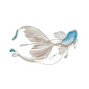 Fashion Charm Brooch Pin Fashionable Fish Brooch Beautiful Badges Alloy Texture Perfect for Daily Wear or Gift Giving