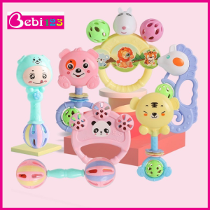 Bộ lục lạc kèm banh nhựa dẻo gặm nướu 8 chi tiết cho bé