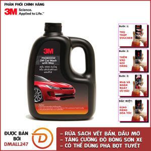 Xà bông rửa xe đậm đặc kết hợp tăng cường độ bóng sơn 2in1 1 lít PN39000W - Làm sạch bụi bẩn bùn đất dầu mỡ dưỡng tăng độ bóng sơn đậm đặc 1:60