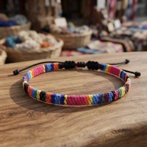 Phong Cách Bohemia đầy màu sắc dệt dây Vòng Tay Tình bạn cho người phụ nữ nam cotton Vòng tay bện bằng tay trang sức dân tộc Quà Tặng