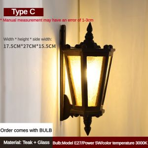 Wooden Glass Wall Lamp Retro Wall Lamp Lamp Antique Wooden Wall Lamp Aisle Light Corridor Light Bedside Wall Lamp Bar Inn Restaurant Decoration