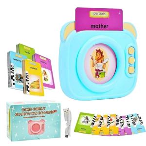 Kids Reading Machine with Talking Flash Cards Interactive Learning Toy Preschool Childrens Reading Machine Speaker