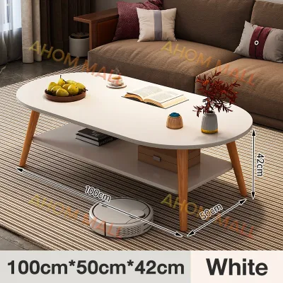 Coffee Table Meja Kopi Ellipse Oval Kopi Table Living Room Tea Sofa Side Table Corner Two Layer Kecil Sisi Sofa Meja 茶几