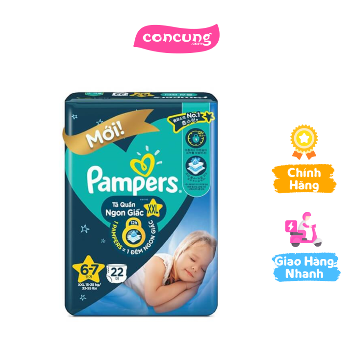 Tã quần Pampers ngủ ngon (XXL, 15-25kg, 22 miếng)