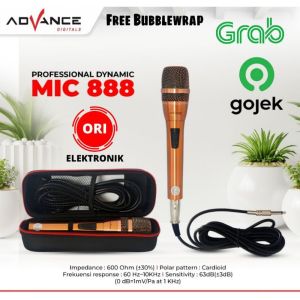 Mic Kabel Advance MIC-888 Mik/Mikropon/Microphone Suara Berkwalitas Jack Besar 6.5mm