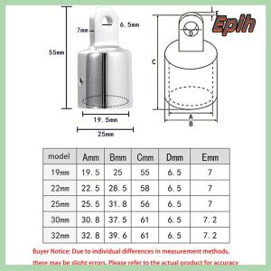 [Epih] 1Pc Boat Bimini Top Fitting Deck Hinge Slide Cap 19-32MM Pipe Eye End Cap External Eye End Canopy Tube Boat Accessories