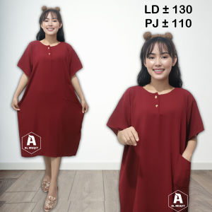 Daster Crinkle | Daster Jumbo Busui Lengan Pendek LD 130