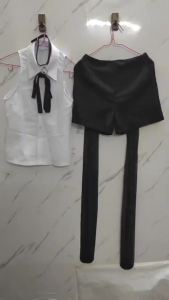 Chainsaw Man Reze Cosplay Costume Shirt Shorts Uniform Set Sleeveless Plus Size Halloween Party