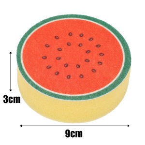 4PCS Creative Fruit Print Double-Sided Dishwashing Sponge for Kitchen Round Dishwashing Rag Soft Sponge Cleaning Brush Decontamination Scrub Pad Sponge