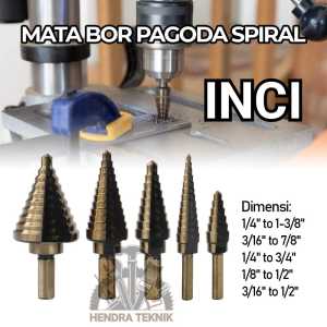 ORIGINAL STEP DRILL SET 5 PCS BOR TINGKAT SET BOR PAGODA SET BOR KERUCUT