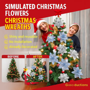 【20Pcs】 Christmas  Flowers Artificial Floral Christmas Tree Garland Rattan Decorations