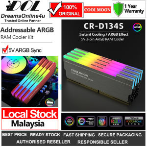 Coolmoon CM-RA1 ARGB Memory RAM Cooler DDR Heatsink DIY PC Game MOD DDR3 DDR4 ASUS Aura Sync GIGABYTE RGB Fusion MSI Mystic Light Sync