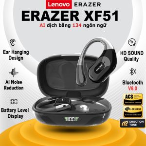 Lenovo ERAZER XF51 AI tai nghe phiên dịch V6.0 Tai nghe Bluetooth Khử ồn thông minh Cuộc gọi HD Âm nhạc Thời trang Tai nghe thể thao IP55 Chống nước chống mồ hôi