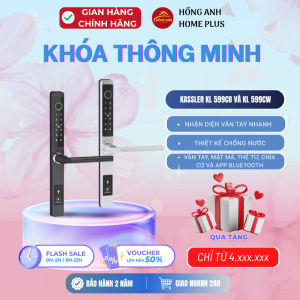 Khóa vân tay cửa nhôm Kassler KL 599CB và KL 599CW app bluetooth chống nước bảo mật cao cấp