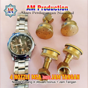 Paket 4 Nozzle MSA bonus Jam Tangan warna Silver Grey