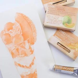 2026 Holbein Melon Orange Limited Watercolor Paint 5ml Original Tube Artist Granulating Colors Paint for Painting Art Supplies