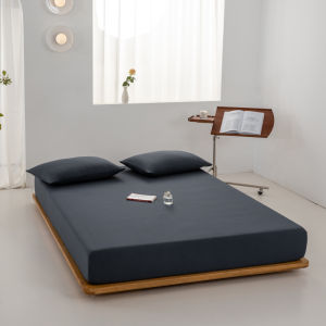 Solid Color Fitted Bedsheet Single/Super Single/Queen/King/Super King Bed Sheet Washed Cotton Mattress Cover