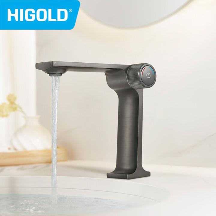 HIGOLD Bathroom Faucet Hot and Cold Water Thermostatic Faucet Dark Grey ...