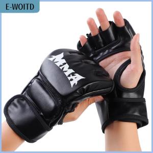 【E-WOITD】 Boxing Gloves Half Finger Gloves Thickened Adult Gloves Punching Sandbag Fighting Fighting Gloves