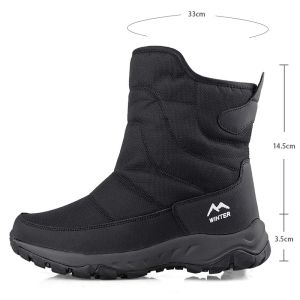 SUPERLI  Men Boots Winter Super Warm Women Snow Boots Snow Outdoor Mens Shoes Waterproof Slip-resistant Hiking Boots Mid-calf Male Winter Shoes
