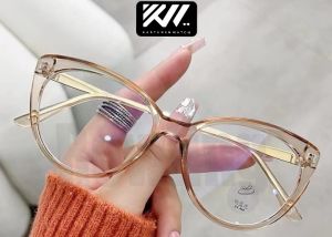 SUMARNI FASHION - Kacamata Lensa Anti Radiasi Wanita Bingkai Titanium Cat Eye Anti UV AR03