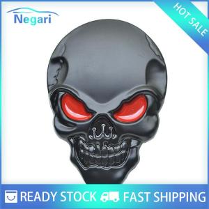 NG Motor✨ COD ✨ Car Skull Skeleton Head Skull 3D Metal Car Body Sticker Auto Rear Emblem Badge Decal