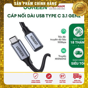 Cáp nối dài USB Type-C 3.1 GEN2 (Male/Female) dây bọc dù Ugreen US372 cao cấp