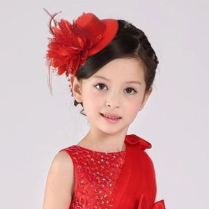 FLYING Feathers Kids Fascinators Hats 13cm Makeup Prom Flower Pillbox Hat Fashion Hair Accessories Headwear Hats Party